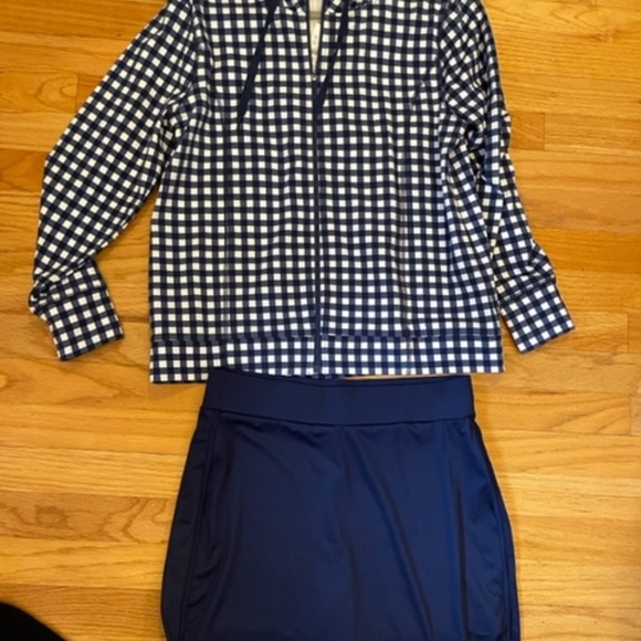 J CREW PICKLEBALL ACTIVE DRAWCORD FULL ZIP HOODIE AND SKORT - Picture 12 of 14